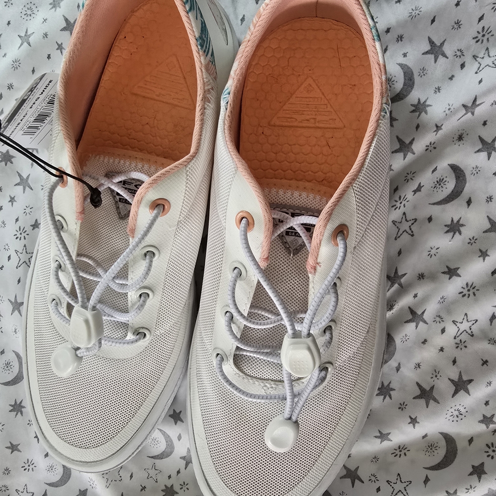 White and Peach Casual Sneakers New